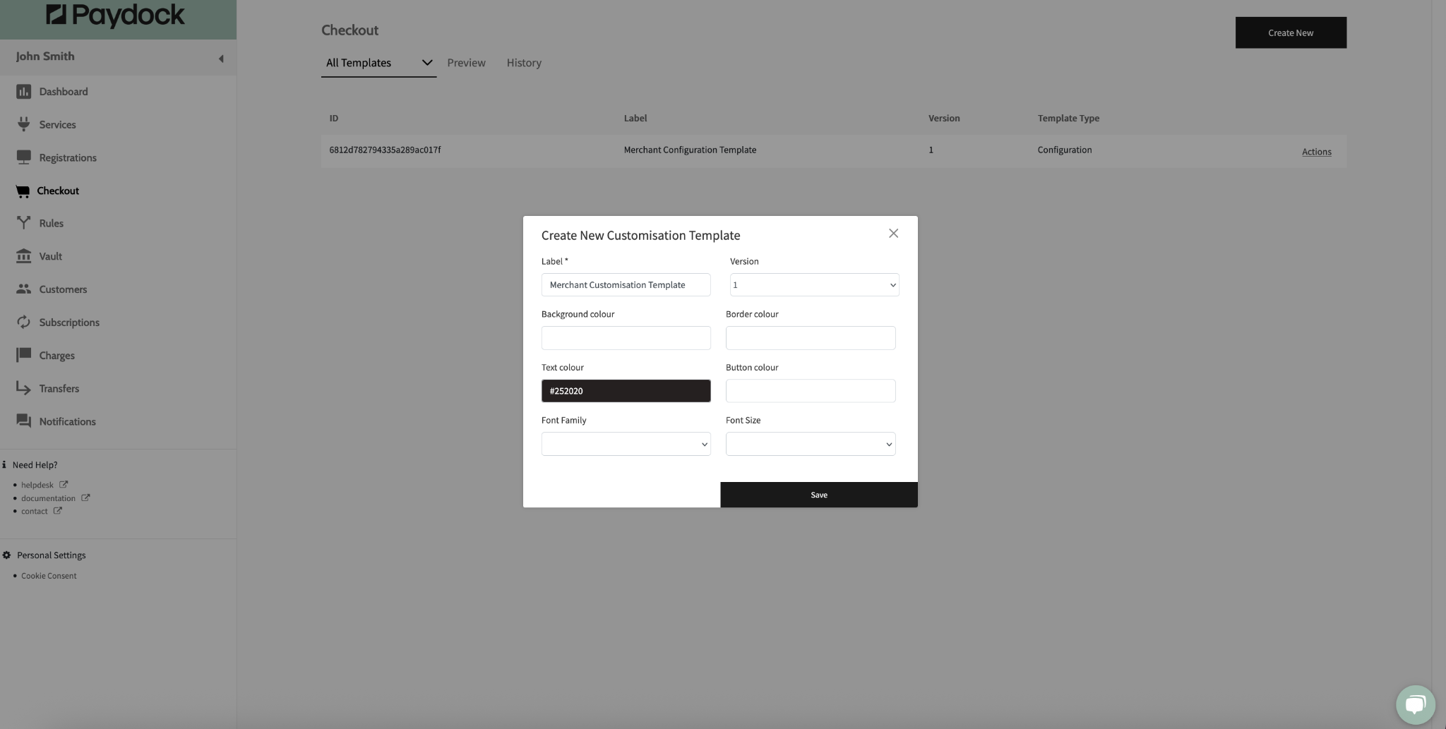 Customisation Template